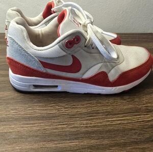 Nike Red and White Athletic Shoes Womens 6.5